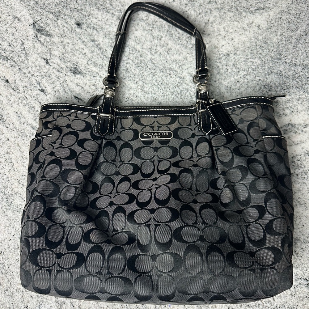 Coach Black Signature Tote Bag